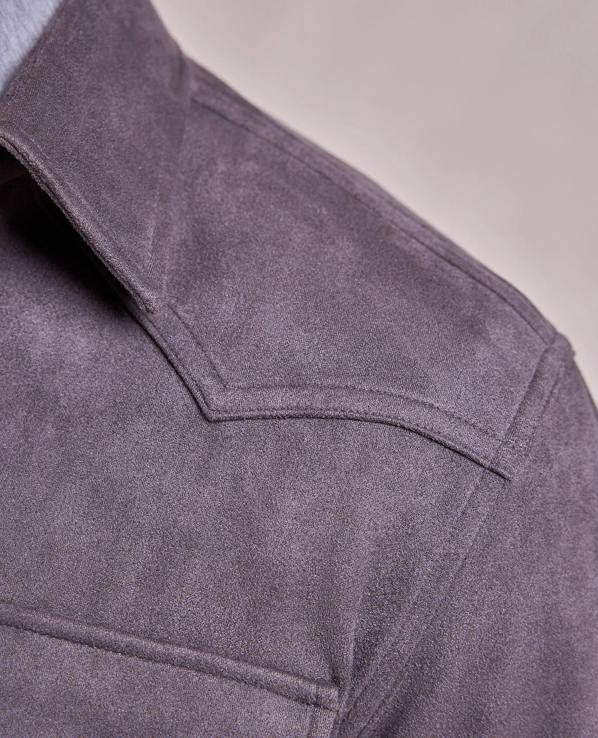 The Wyatt - Microsuede Shirt Jacket - Metal