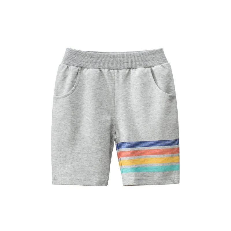 Toddler/Kid Colorful Stripes Casual Cotton Shorts (2 colors)