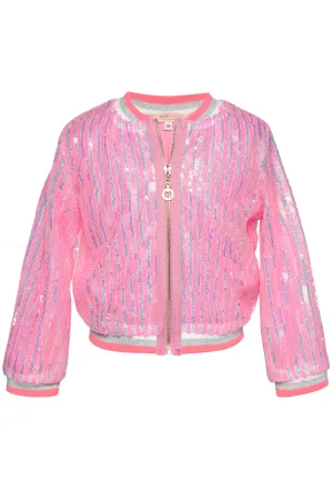 Toddler's Sporty Chic Sequin Athleisure Bomber Jacket