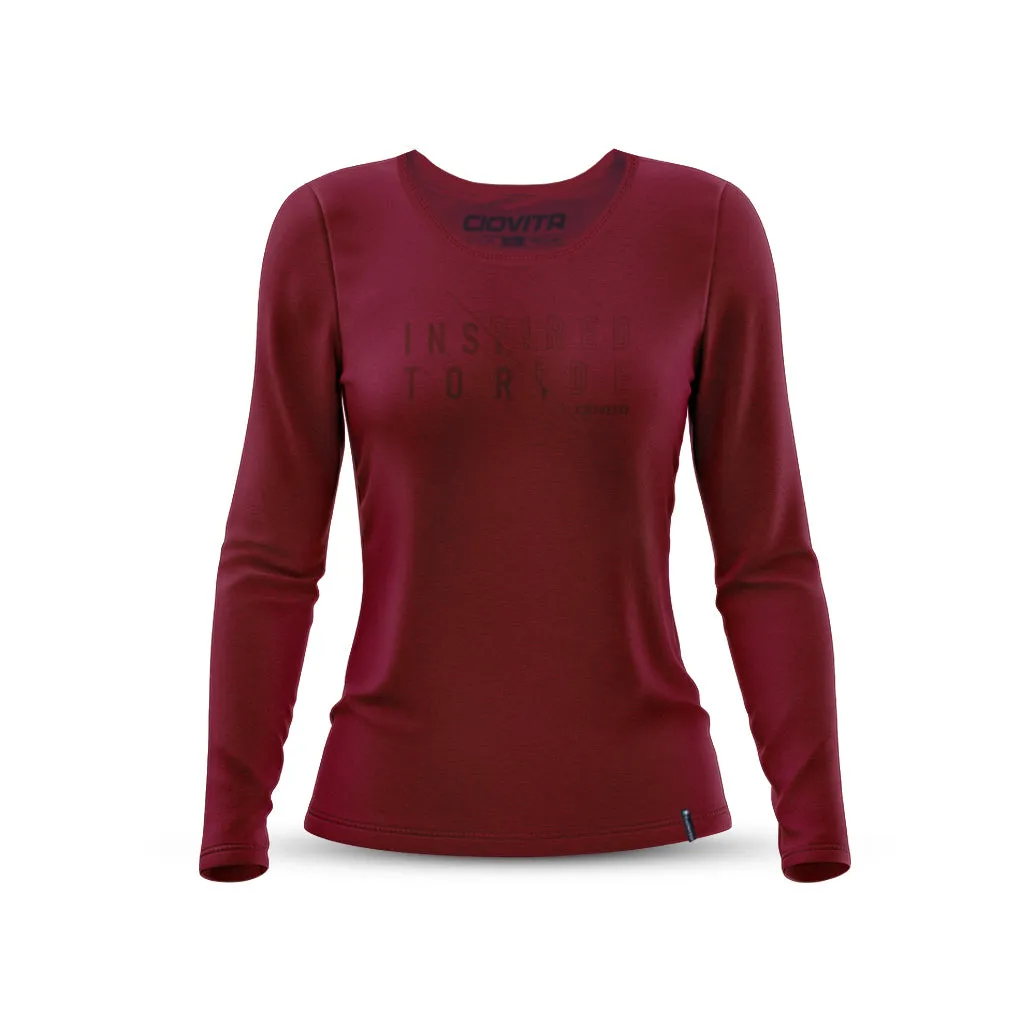 Women's Doppio Long Sleeve T Shirt (Red)