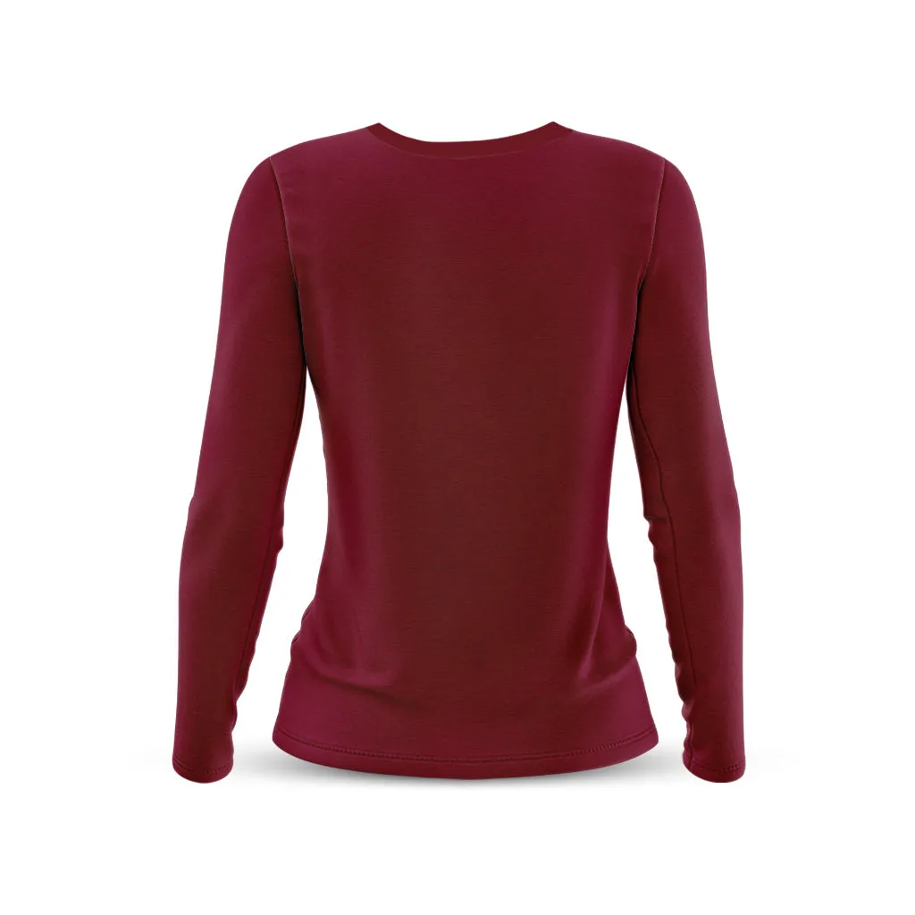 Women's Doppio Long Sleeve T Shirt (Red)