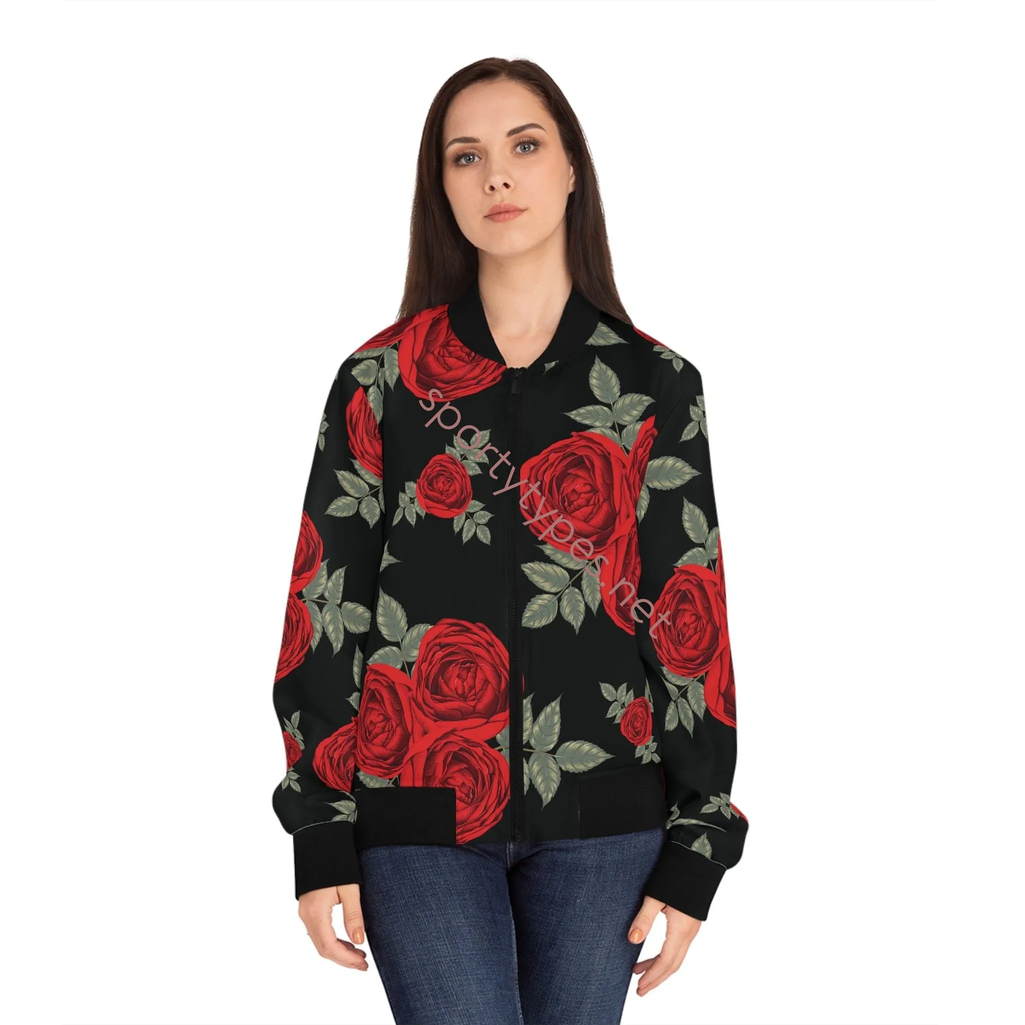 Women's Roses Bomber Jacket